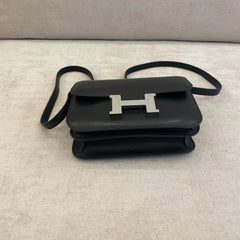 Hermès Black EverCalf Leather Constance 18 PHW