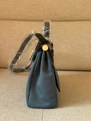 Hermès Herbag 31 Bleu Jean / Black PHW Top Handle with Strap