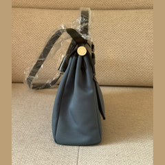Hermès Herbag 31 Bleu Jean / Black PHW Top Handle with Strap