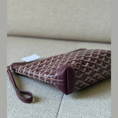 Goyard Burgundy Coated Canvas Conti GM Pouch