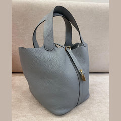 Hermès Picotin 22 Gris Pantin Gold Hardware