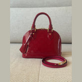 Louis Vuitton Framboise Patent Leather Alma BB With Strap