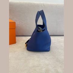 Hermès Picotin 18 Bleu Royal GHW with Box and Receipt