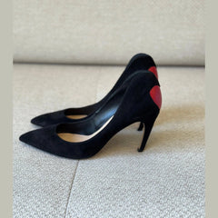 Christian Dior Black Suede Pointed Toe Pumps - Size 39½