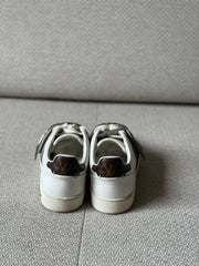 Louis Vuitton White Leather Frontrow Monogram Strap Sneakers - Size 36 fits 37