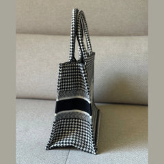 Christian Dior Black & White Canvas Medium Book Tote