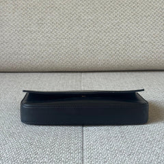 Fendi Roma Black Leather Wallet On a Chain