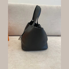Hermès Black Picotin 22 Clemence Leather with PHW