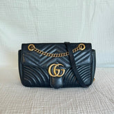 Gucci Small Black GG Marmont Shoulder Bag