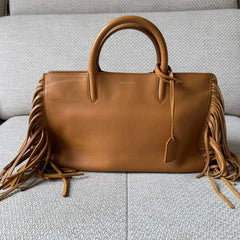 Saint Laurent Rive Gauche Fringe Leather Satchel