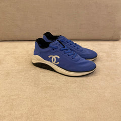 Chanel Mesh Lycra Thermoplastic Blue Sneakers - Size 38