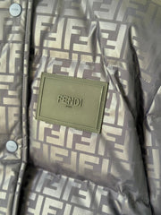 Fendi Reversible FF Logo Puffer Jacket – Blue & Brown