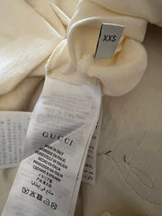 Gucci White Embellished Lamb Logo Graphic T-Shirt - Size XXS