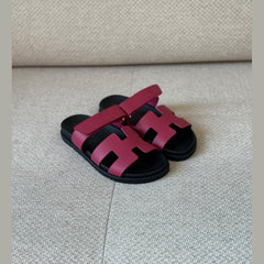 Hermès Chypre Sandals Rose Magenta Epsom Leather - Size 38.5