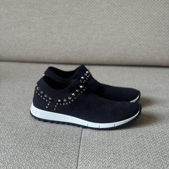 Jimmy Choo Verona Knit Slip-on Sneaker With Crystal Embellishments - Size 40