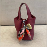 Hermès Ruby Red Picotin 18 Clemence Leather PHW with Twilly and Entrupy Certificate