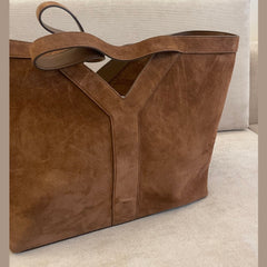 Saint Laurent Y Brown Suede Tote