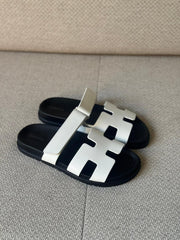 Hermès White Calfskin Leather Chypre Sandals - 39.5