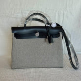 Hermès Black & Écru Herbag Zip 31 with PHW