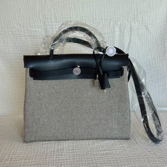 Hermès Black & Écru Herbag Zip 31 with PHW