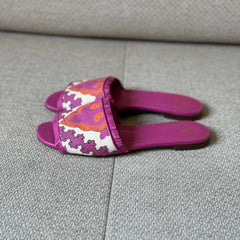 Valentino Pink Fringe Limited Edition Flat Sandals - Size 37
