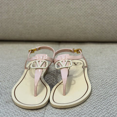 Valentino Pink V Logo Rubber Sandals - Size 38