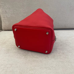 Hermès Rouge Radieux PHW Picotin 18
