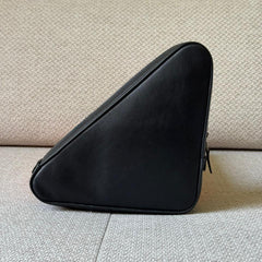 Balenciaga Black Leather Triangle Pouch