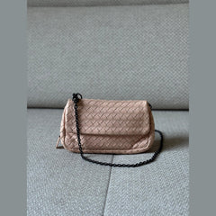Bottega Veneta Peach Intrecciato Leather Mini Crossbody Bag