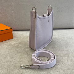 Hermès Mauve Clemence Leather Mini Evelyne