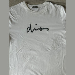 Christian Dior White Embroidered Logo T-Shirt - Size M