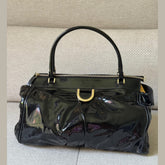 Gucci Abbey D-Ring Black Patent Leather Shoulder Bag