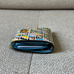 Fendi Baguette Bifold Wallet in Vertigo Printed Leather