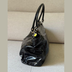 Gucci Abbey D-Ring Black Patent Leather Shoulder Bag