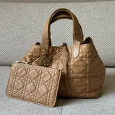 Dior Medium Toujours Bag in Biscuit Macrocannage Calfskin