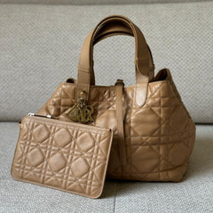 Dior Medium Toujours Bag in Biscuit Macrocannage Calfskin