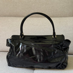 Gucci Abbey D-Ring Black Patent Leather Shoulder Bag