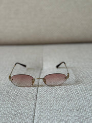 Miu Miu Gradient Pink Rimless Oval Sunglasses