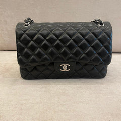 Chanel Lambskin Quilted Leather Double Flap Jumbo Shoulder Bag