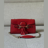 Gucci Small Red Leather Emily Crossbody