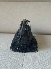 Fendi Black Fringe By The Way Top Handle Bag