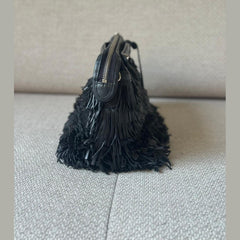 Fendi Black Fringe By The Way Top Handle Bag