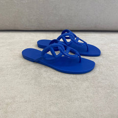 Hermès Blue Egerie Jelly Sandals - Size 38