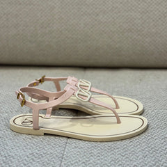 Valentino Pink V Logo Rubber Sandals - Size 38