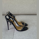 Christian Louboutin So Me 100 Studded Black Leather Sandals – Size 37.5
