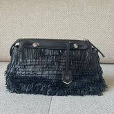 Fendi Black Fringe By The Way Top Handle Bag