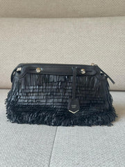 Fendi Black Fringe By The Way Top Handle Bag