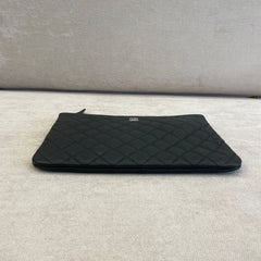 Chanel Black Quilted Caviar Leather Clutch