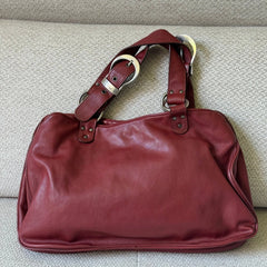 Christian Dior Burgundy Leather Gaucho Double Saddle Bag - Vintage Icon