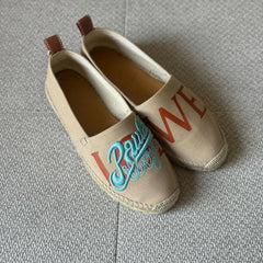 Loewe Paula's Ibiza Beige Canvas Espadrilles - Size 38